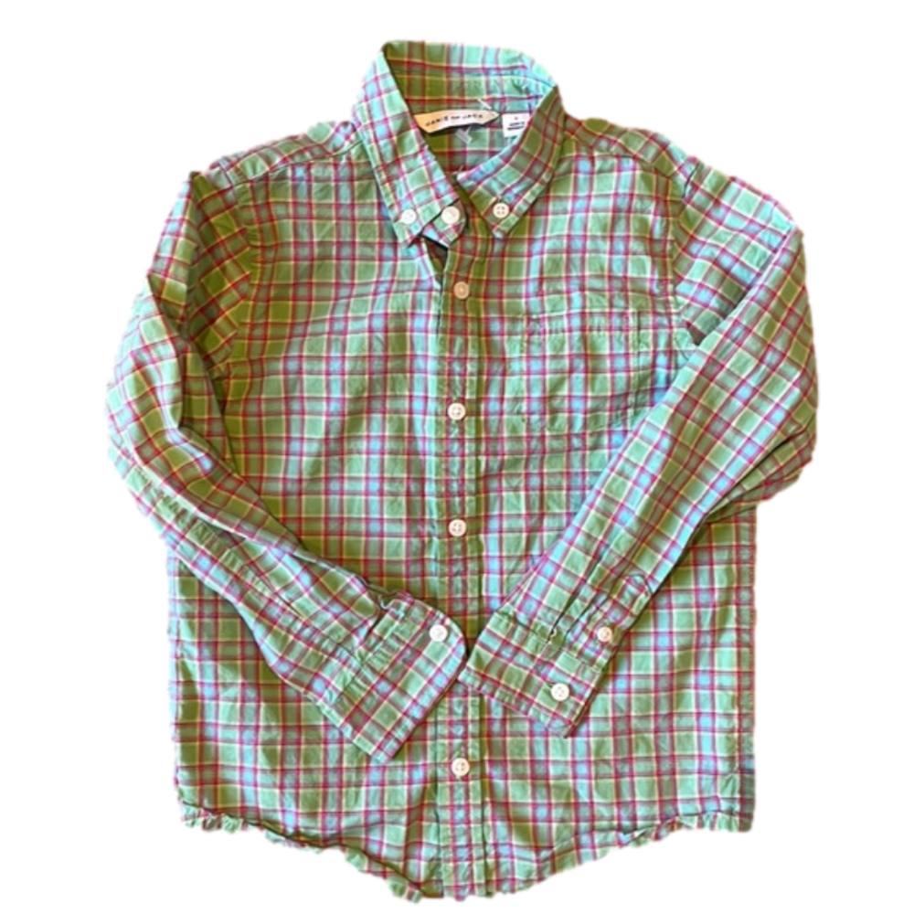 Janie and Jack Plaid Button Down Shirt Size 6 NWOT